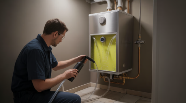 Descaling a tankless water heater